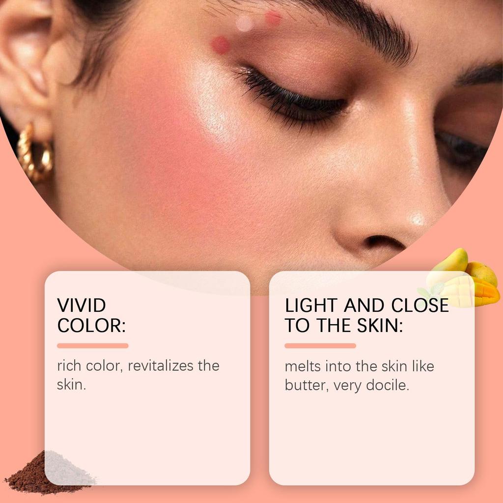 Warm Red - Face Blusher Natural Look Matte Natural Cheek Tint Brighten Face Waterproof Face Contouring Cosmetics Blush Powder Soft Female Makeup