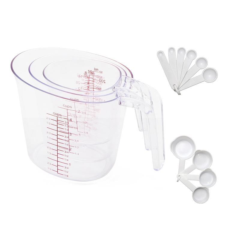 New Multifunctional Baking Tool Set Plastic with Scale Measuring Cup Measuring Spoon Flour Sieve Kitchen Supplies
