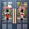 Christmas Gnome Wreath 13 Inch Artificial Vine Wreath with Soldier Gnome Front Door Welcome Sign for Indoor Outdoor Xmas Home Porch Decor