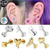 European-Style Anodized Flash Earrings, Ear Bone Studs, Titanium Alloy Internal Spiral Lip Studs, Ear Piercing Care, No Need To Remove for Sleeping