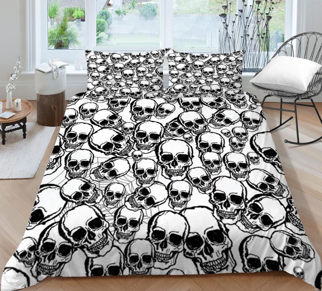 3D Duvet Cover Skeleton Home Bedding Set Microfiber Polyester Children Teen King Double Size Cool Quilt Cover