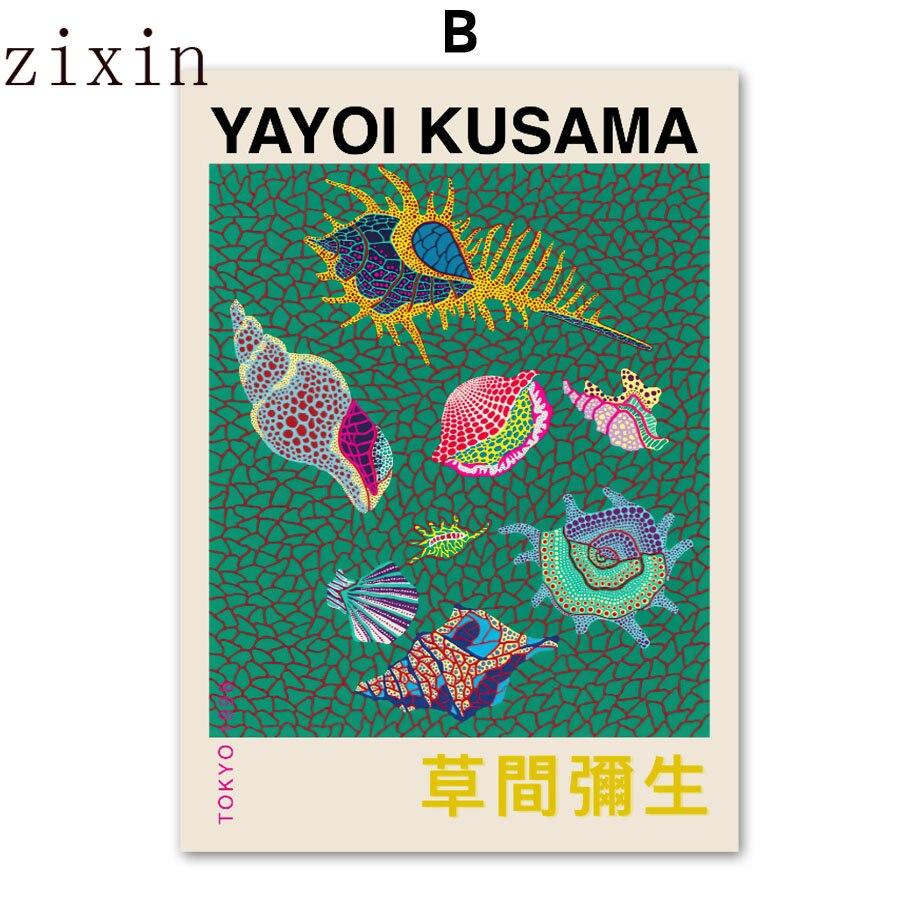 Pumpkin Shell Conch Flowers Yayoi Kusama Wall Canvas Painting Art Nordic Posters And Prints Wall Pictures For Living Room Decor