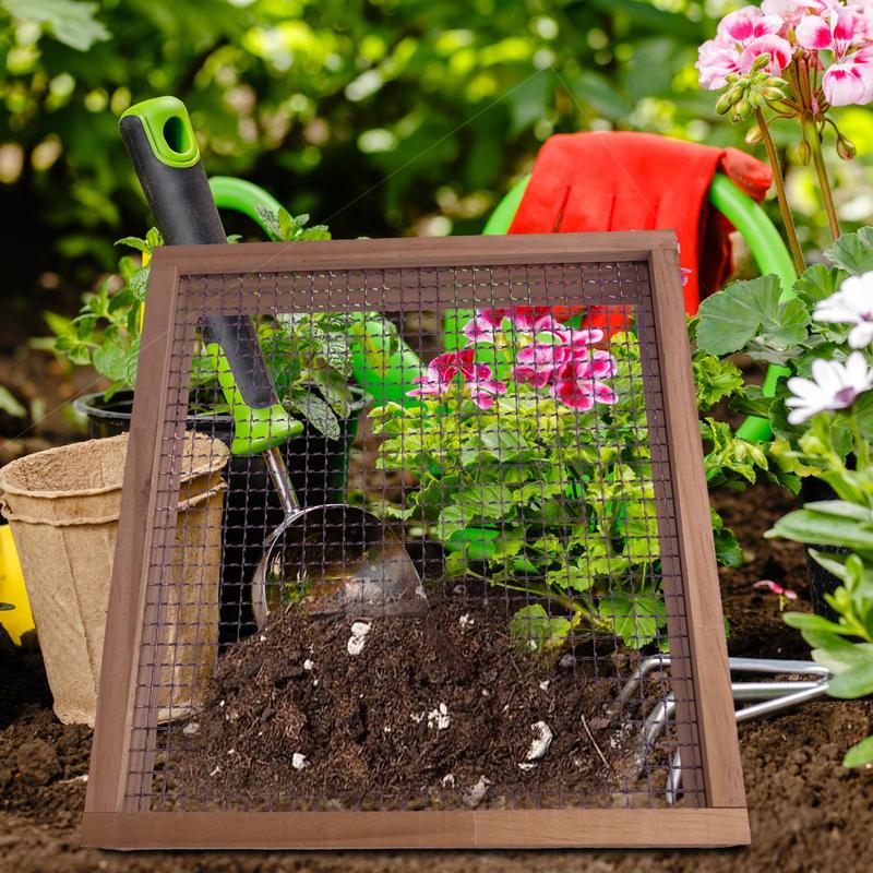 Wooden Rock Sifter Multifunctional Manual Garden Sifter Reusable Garden Supplies Large Capacity Manual Sand Leaf Rock Strainer