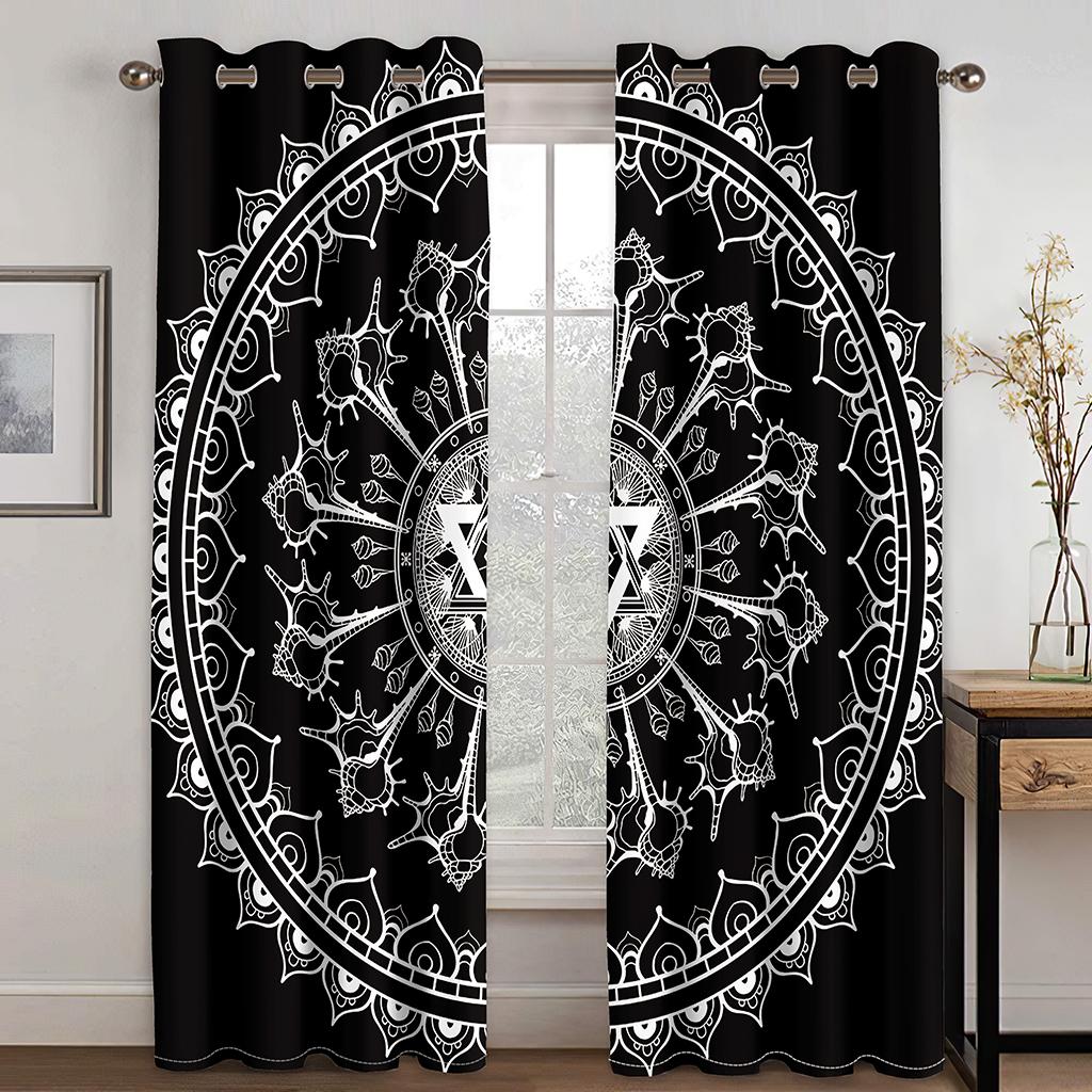 

3D Винтаж Классика Тотем Текстура Шторы Гостиная Спальня Кухня Балкон Окно Декор Шторы 2 Панели 50W130H(CM)X2PCS&Hook