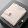 Men's Half-High Collar Solid Wool Sweater – Business Casual Knitted Pullover