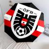 Austria national football team pattern, automatic folding umbrella, portable and foldable design, 8 ribs, a Christmas or birthday gift.
