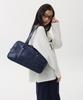 Oheshio Vintage Square Leather Tote Bag, Navy
