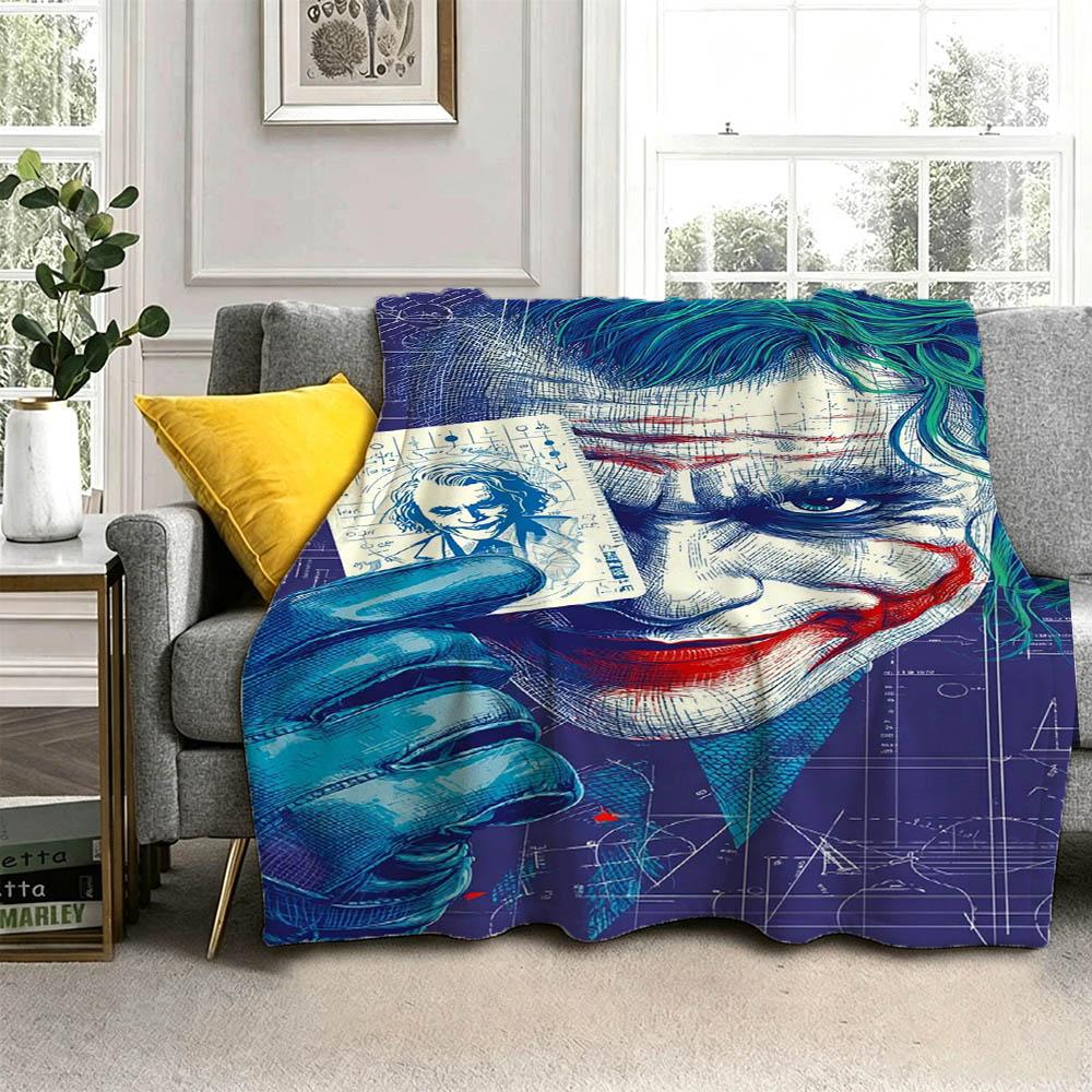 Superhero Laughing J-Joker Movie 3D Flannel Blanket Soft Throw Blanket Art For Home Decor Bedroom Bed Sofa Picnic Fans Gift