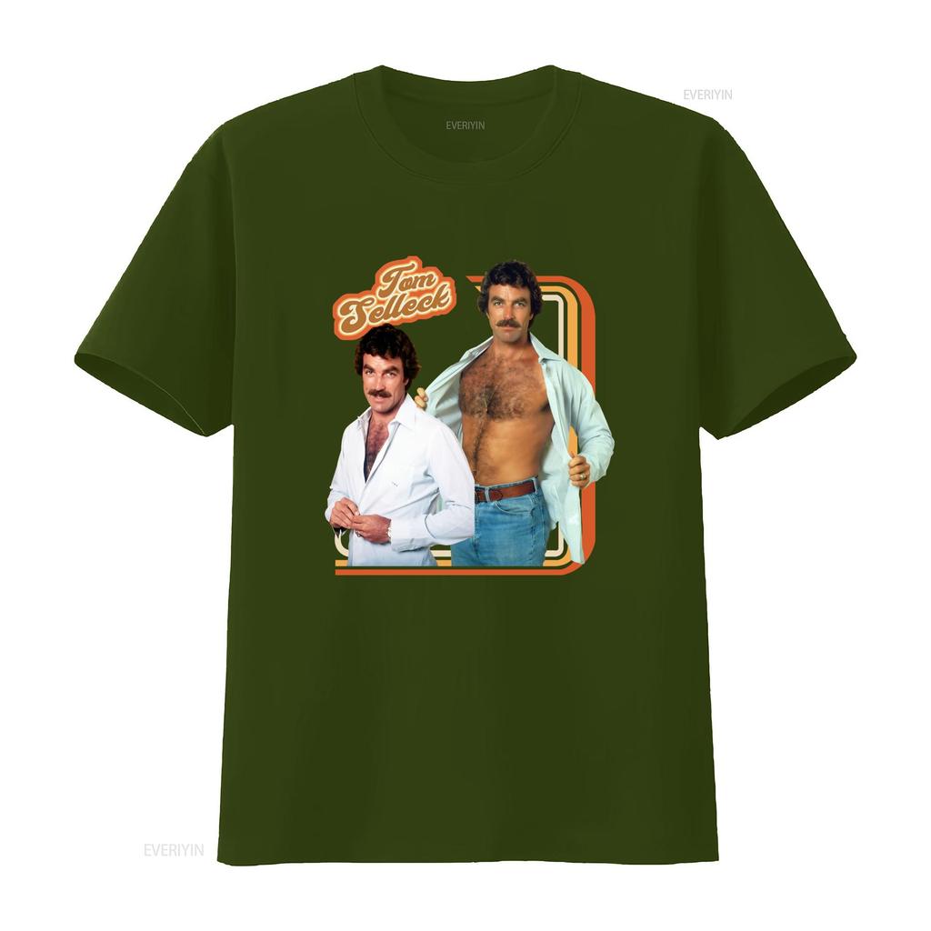 Tom Selleck 70s Retro Star T Shirt Vintage Macho Homage for Kids Throwback Style Vintage Washed Casual Unisex Stretched