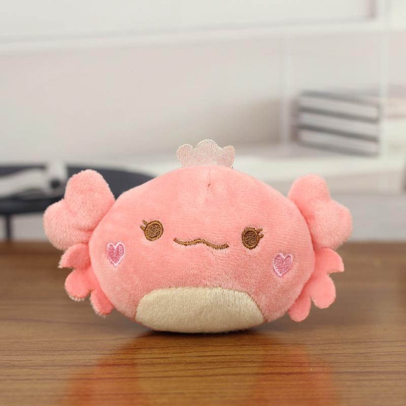 Adorable Cross-border Cartoon Crab Plush Keychain And Bag Charm For Kids 13cm