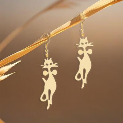 Simple Cat Earrings, Personalized Design, Cute Temperament, Trendy Women's Earrings.