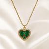 Elegant Women's Stainless Steel Zirconia Heart Necklace