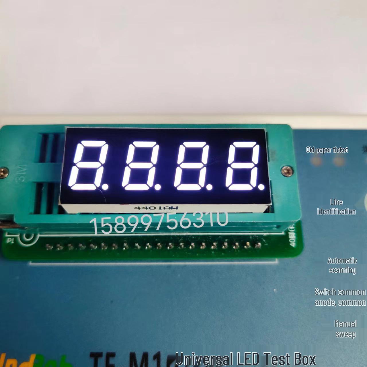 

0.4 4-Digit LED Digital Tube, Model 4401AW, Common Cathode/Anode, High Brightness White Light, Brand New. BW Common Anode