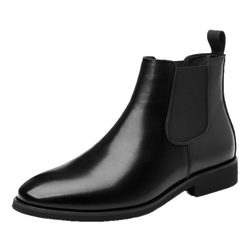 British Vintage Chelsea Boots Men's Shoes Fleece Leather Boots Martin Boots Plus Size Boots Men's
