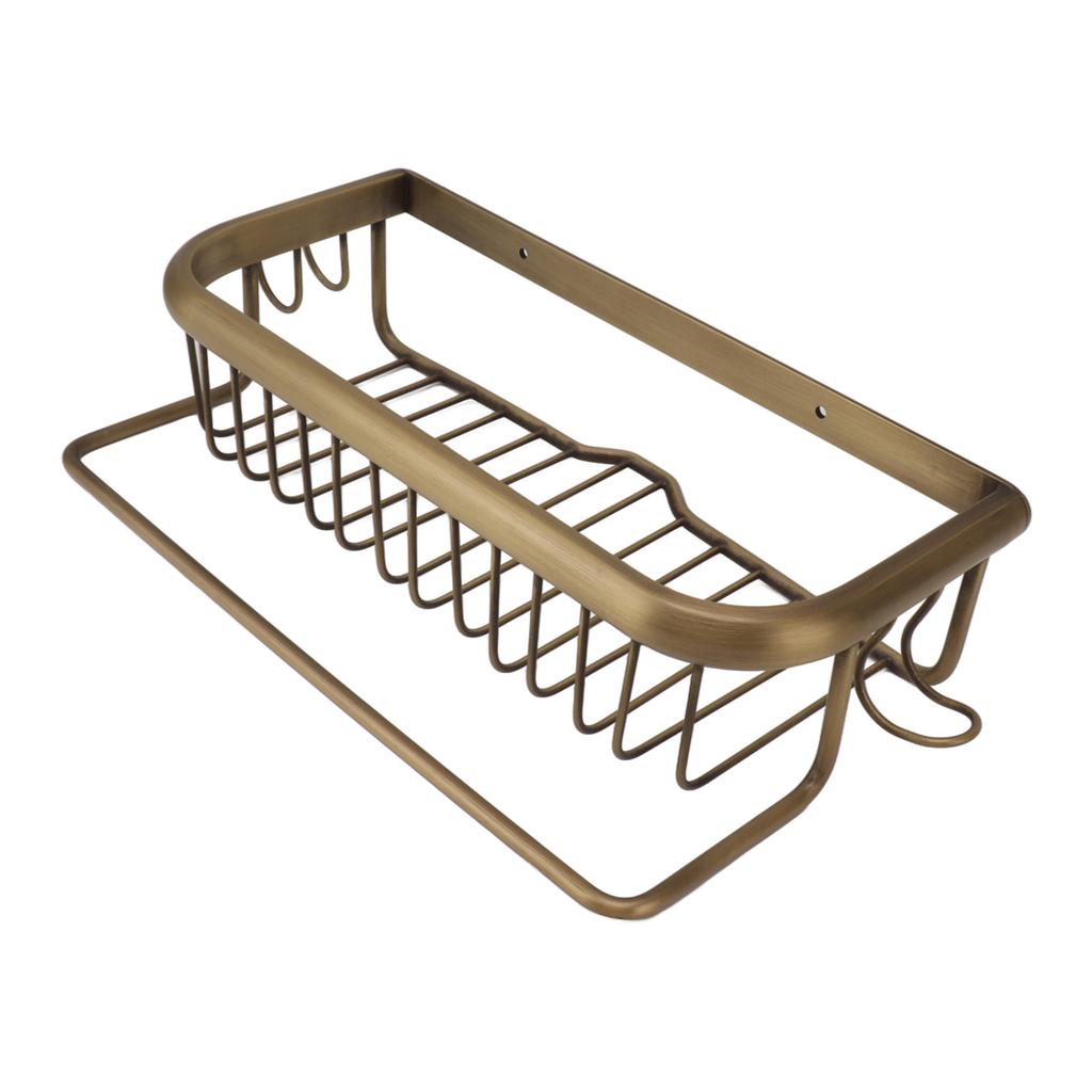 Shower Caddy Retro Style Strong Copper Space Saving Multifunction Bathroom Wall Shelf for Toilet Lavatory Kitchen