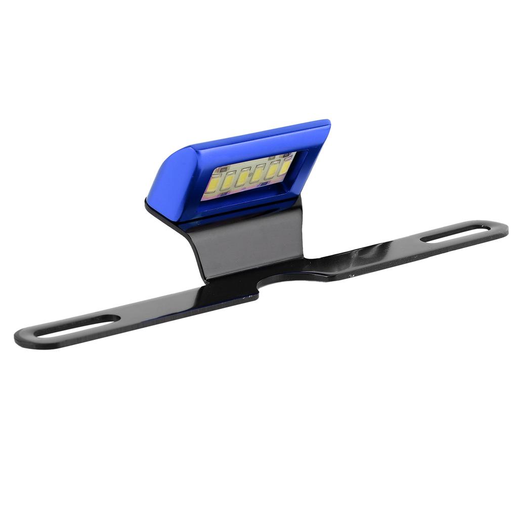 Luz de Matrícula Universal para Motocicleta Aluminio CNC Luz Trasera 6 LED Iluminación de Montaje Trasero Azul