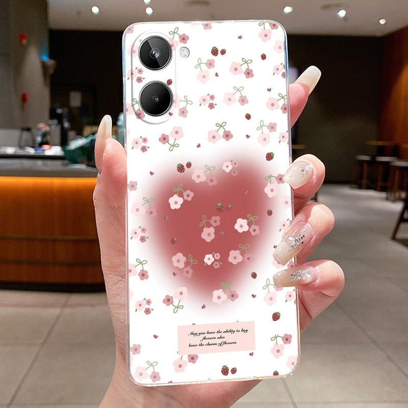 For Oppo Realme 10 4G Case Silicone Soft Transparent Butterfly Flower Cover Realme 10 4G Clear Phone Case Realme10 Funda Coque