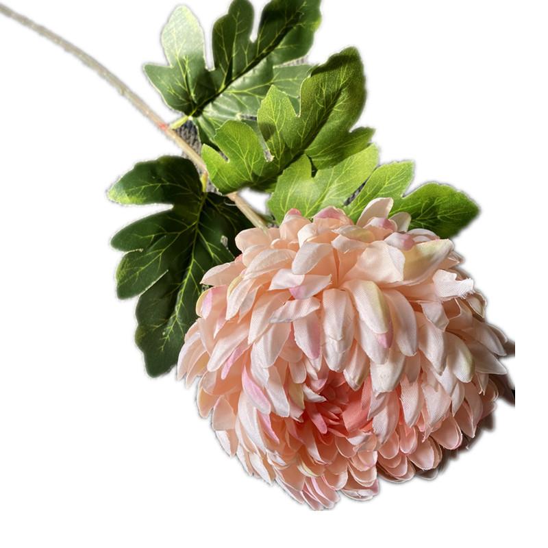 5pcs Artificial Chrysanthemum Flower Branch Faux Silk Pineapple Chrysanthemum with Long Stem for Wedding Floral Arrangement