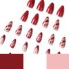 Wear armor, French red edge white snowflake Christmas manicure Wear armor Wear nail autumn and winter nails