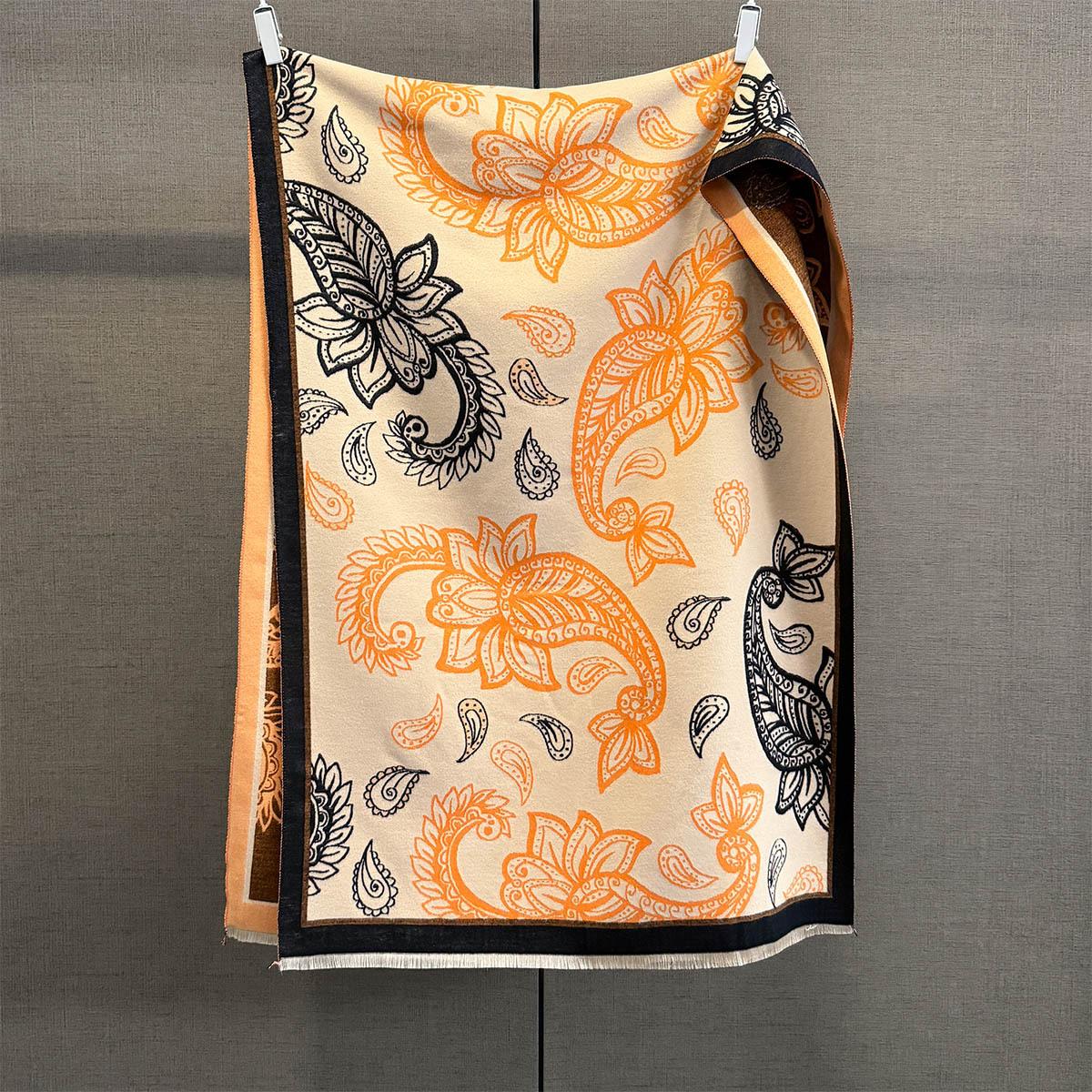 

Winter Neck Warmer Scarf For Women Thickened Tassel Pashmina Shawl Cashew Print Faux Cashmere Warps Autumn Elegant Blanket