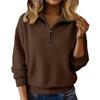 2025 Autumn/Winter High Neck Loose Solid Color Pullover Zipper Knit Sweater