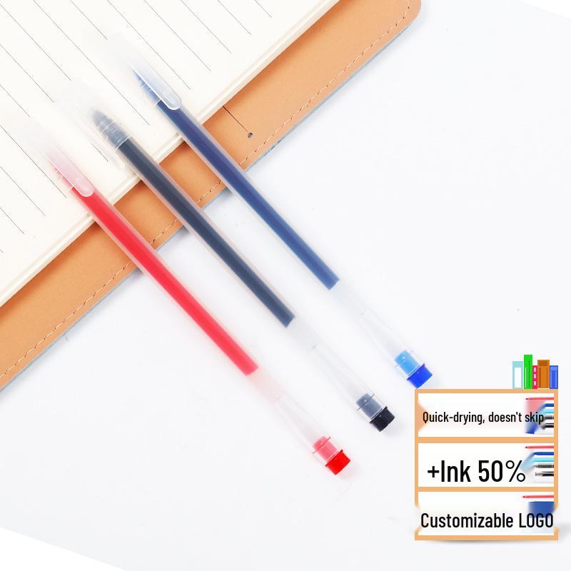 High-Capacity Quick-Dry Black Rollerball Gel Pen for Students and Signatures
