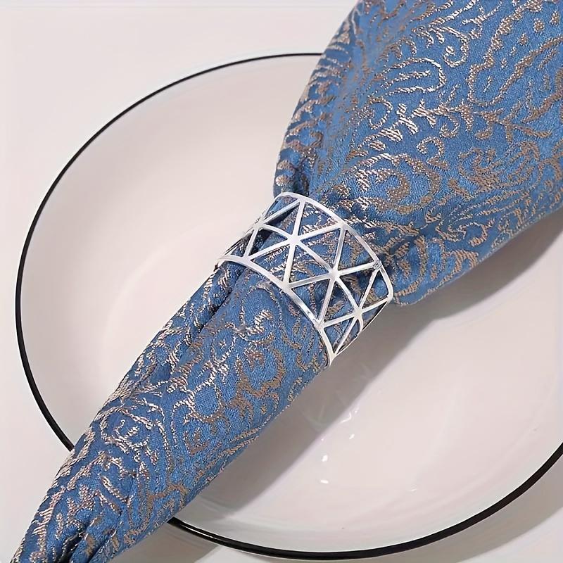 4Pcs Metal Hollow Triangle Napkin Rings - Hotel Banquet Tableware & Decor Essentials