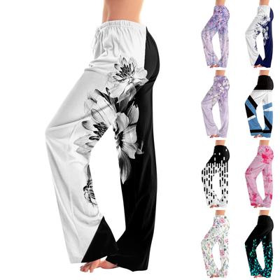 Womens Pajama Pants Sleepwear Casual Drawstring Elastic Waist Pants  Comfy Straight Yoga Loose Trousers