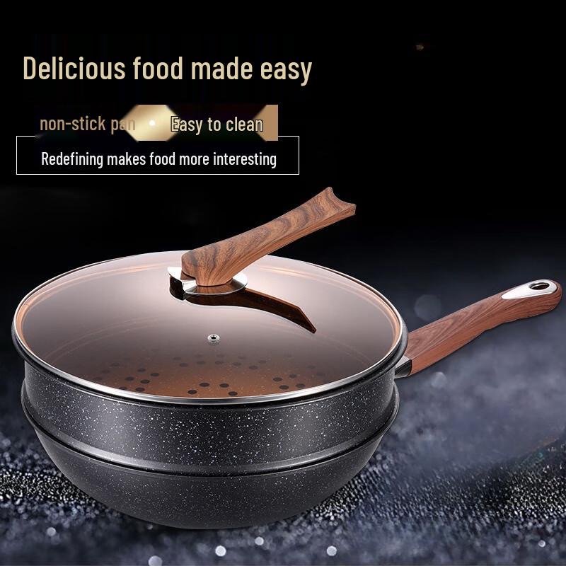Zhi Shi Maifan Stein Antihaft-Wok mit Dämpfereinsatz-Set