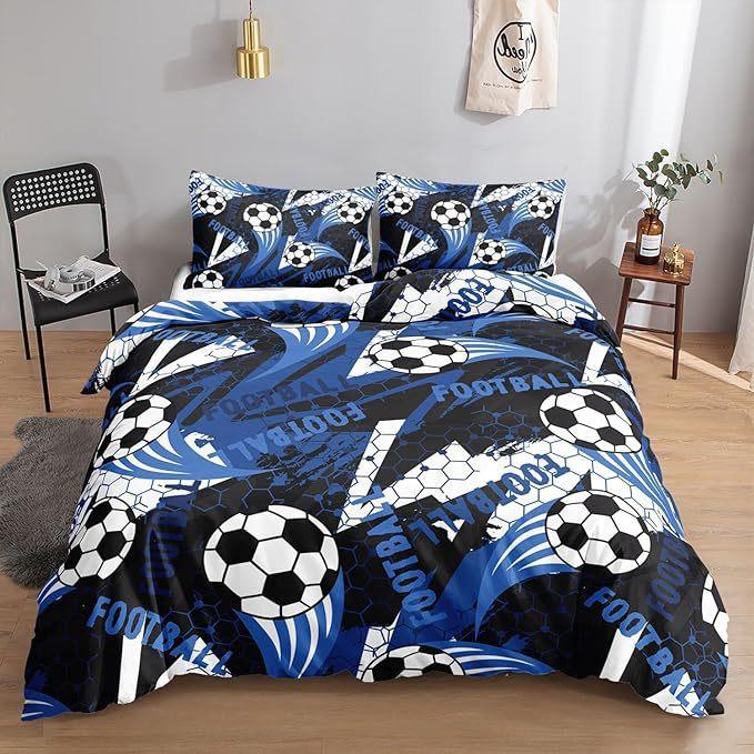 Cartoon Football Sheets, Quilt Sets, Bedding Sets, Three-Piece Digital Printing Student Dormitory Sets