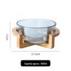 Glass Salad Bowl with Bamboo Stand