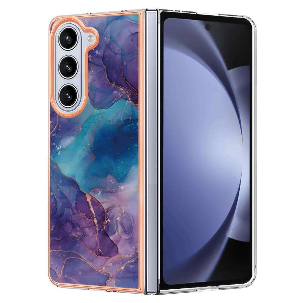 YB IMD Series-16 Style-E For Samsung Galaxy Z Fold5 5G TPU Case 2.0mm TPU Marble Pattern Cover