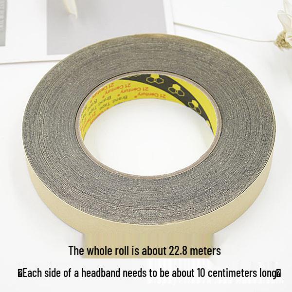 

Материалы для аксессуаров для волос: Тканевая полоска 2,2 см, окантовочная лента и клей для изготовления повязки на голову своими руками.