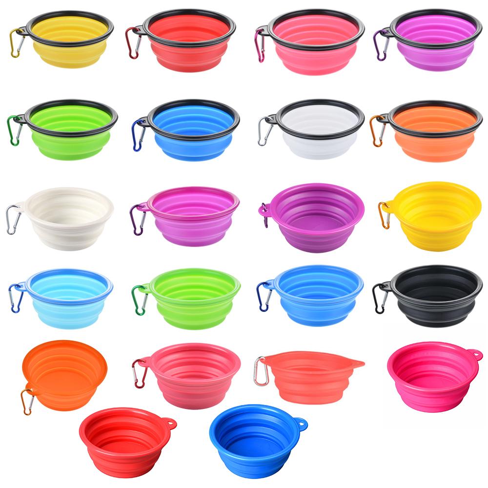 Dog Bowl Portable Folding Pet Bowl Collapsible Silicone Water Bowl for Dog Outdoor Travel Puppy Feeder Dish Food Container