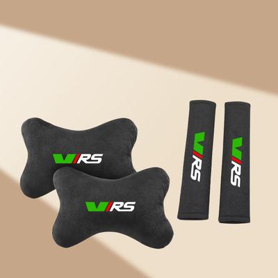 AAAJH1 Car Headrest Neck Pillow Seat Belt Shoulder Pads for VIRS VRS RS Octavia Fabia Rapid Superb Root Auto Accessories