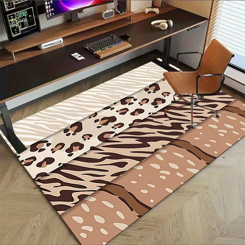 1PC Leopard Print Tiger Print Extra Large Non-Slip Floor carpet, Office, family, bedroom, Studio - Large Area Rug Indoor Rugs, Vibrant Colors-W284