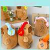 Cute Cartoon Capybara Plush Headphones Keychain With Soft Short Plush Design