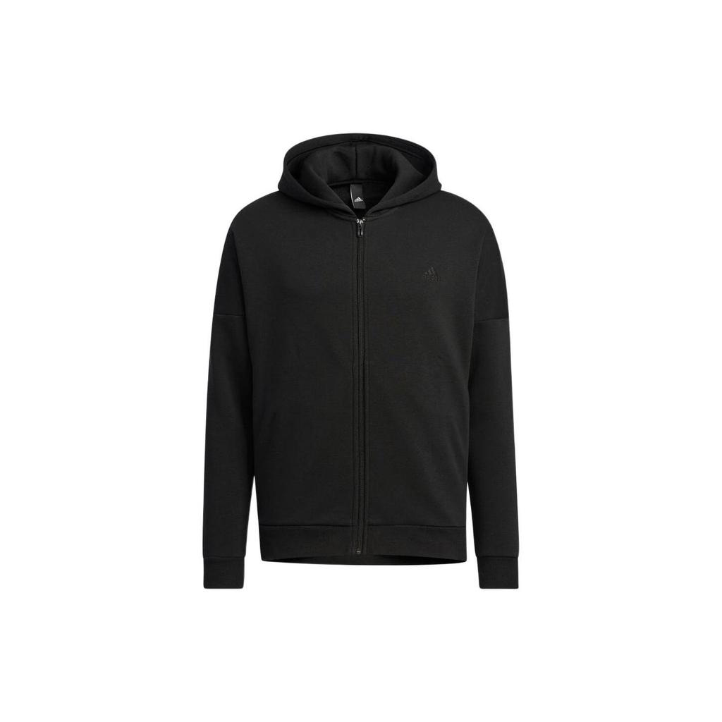 adidas Sweatshirts Men's Black Hooded Moderate Cardigan HM2686