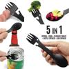 5 i 1 multiverktygsgaffel i rostfritt stål Spork Picnic Camp Multi Tool Bestick Bestick Burköppnare