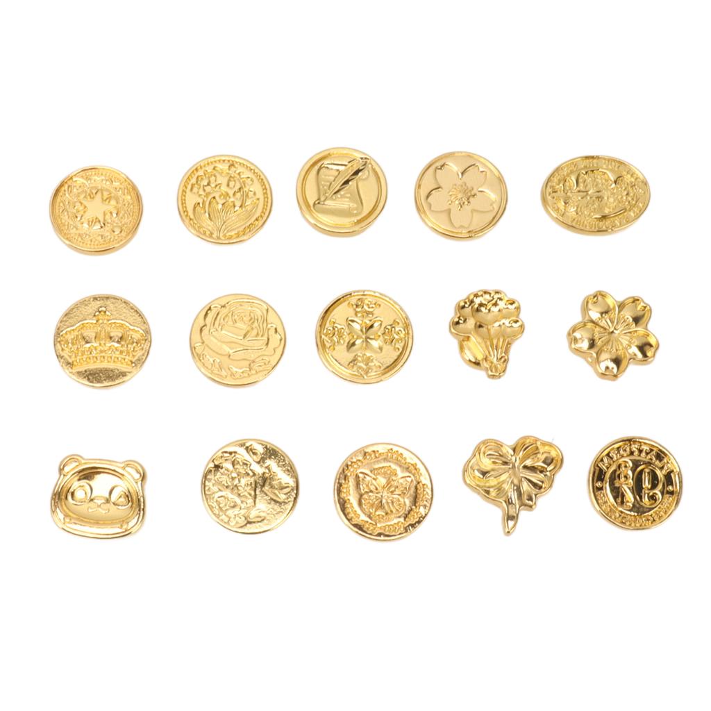 15-teiliges Wachs-Siegelstempel-Set, kreative, speziell geformte Siegelwachs-Stempelköpfe für Karten und Umschläge