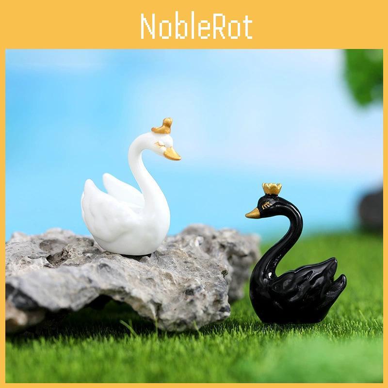 Cute Resin Cartoon Swan Figurines For Miniature Garden And Home Decor