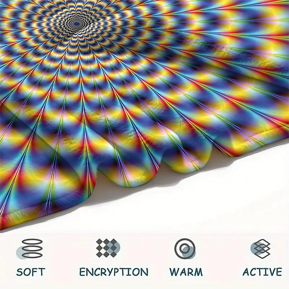 1Pc 3D Illusion Print Flannel Blanket, High Quality Comfortable for All Seasons, Home Decor, Warmth and Comfort, Perfect for Christmas Gifts