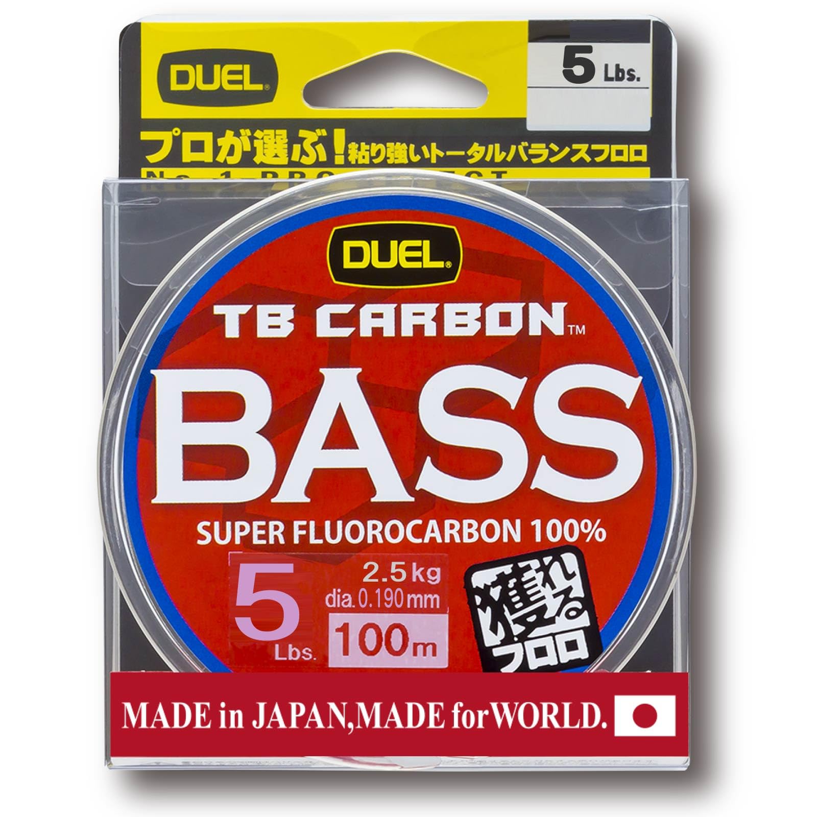 DUEL TB CARBON Bass Fluorocarbon Line Natural Clear (100m, 5lbs.)