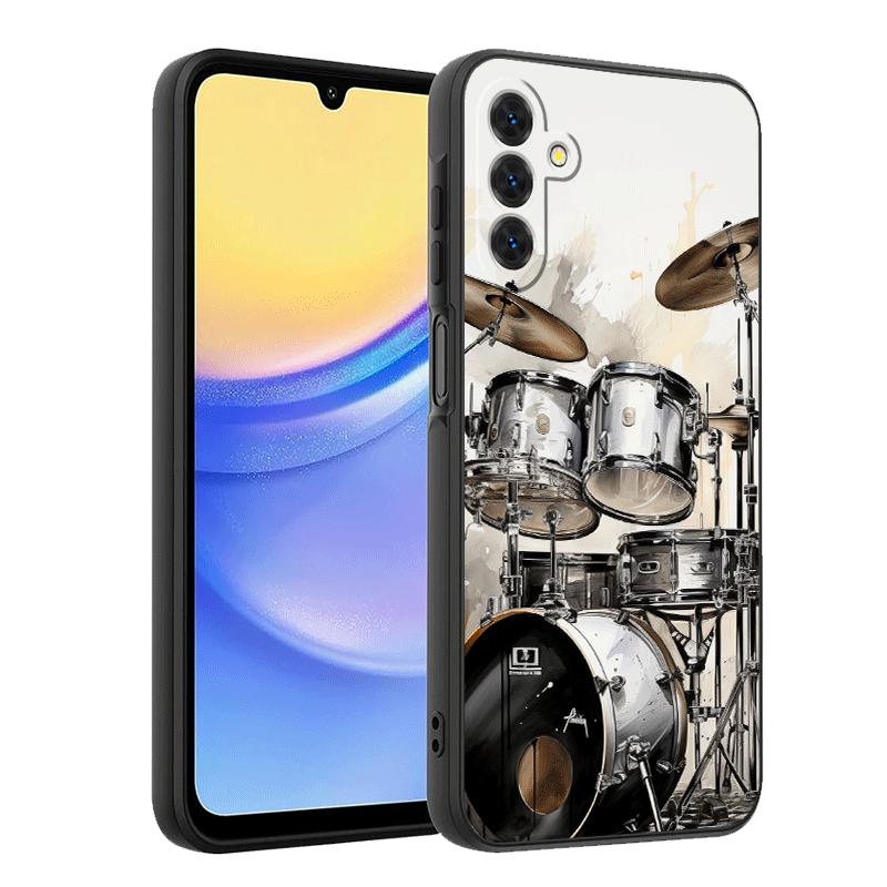 Drum Set Rock Music Soft Phone Case for Samsung A17 A37 A57 A16 A26 A36 A56 A15 A25 A35 A55 A14 A24 A34 A54 A13 A23 A33 A53 A52
