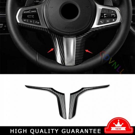Car Steering Wheel Frame Cover Trim For BMW 5 Series G30 2018- Carbon Fiber
