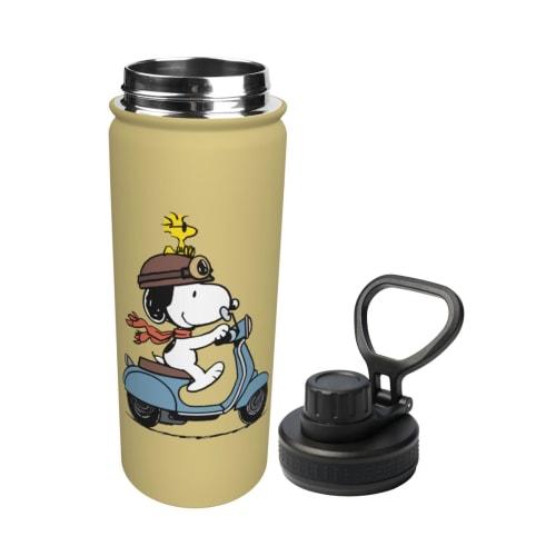 Snoopy Water Bottle, 530ml Large Capacity, Vacuum Insulated, Insulated, Hot & Cold, Sports Bottle, Direct Drinking, Screw Top, Double-Walled, Wide Mou