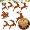 Festliche LED Wandleucht Rentier Dekoration, 3D Leuchtende Holz Weihnachts Silhouette Lichter, Warmes Rücklicht Beschädigungsfreie Feiertags Aufkleber Abziehen Und