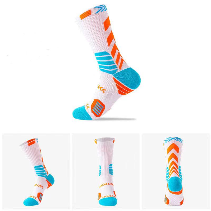 Elite Cross-Border Basketball Socks: Unisex Color Block Long Tube, European and American Style, Professional Sports Training Socks.