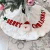 White Plush & Gold Sequin Christmas Tree Skirt 90/122cm