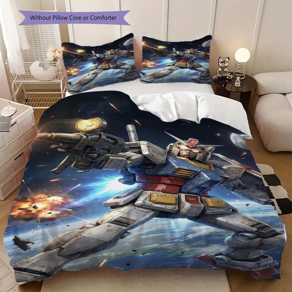 Mobile Suit Gundam Soft Comfortable Duvet Cover, Children's Bedding Set Gift, Extra Large Size, Various Sizes Available LXR104